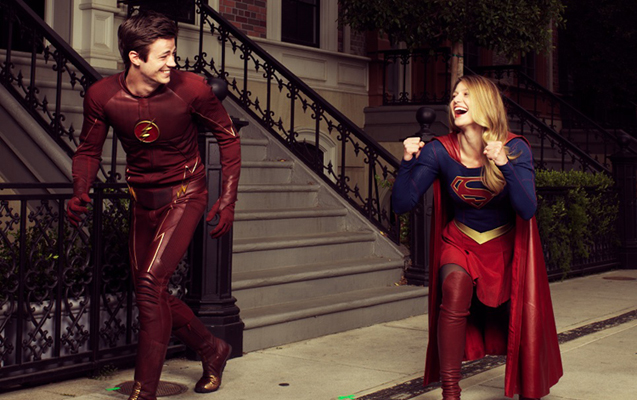 Melissa Benoist et Grant Gustin, les acteurs principaux de Supergirl et The Flash