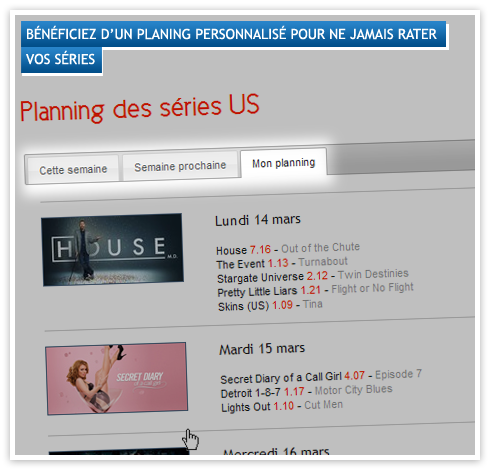 Bénéficiez d'un planning personnalisé
