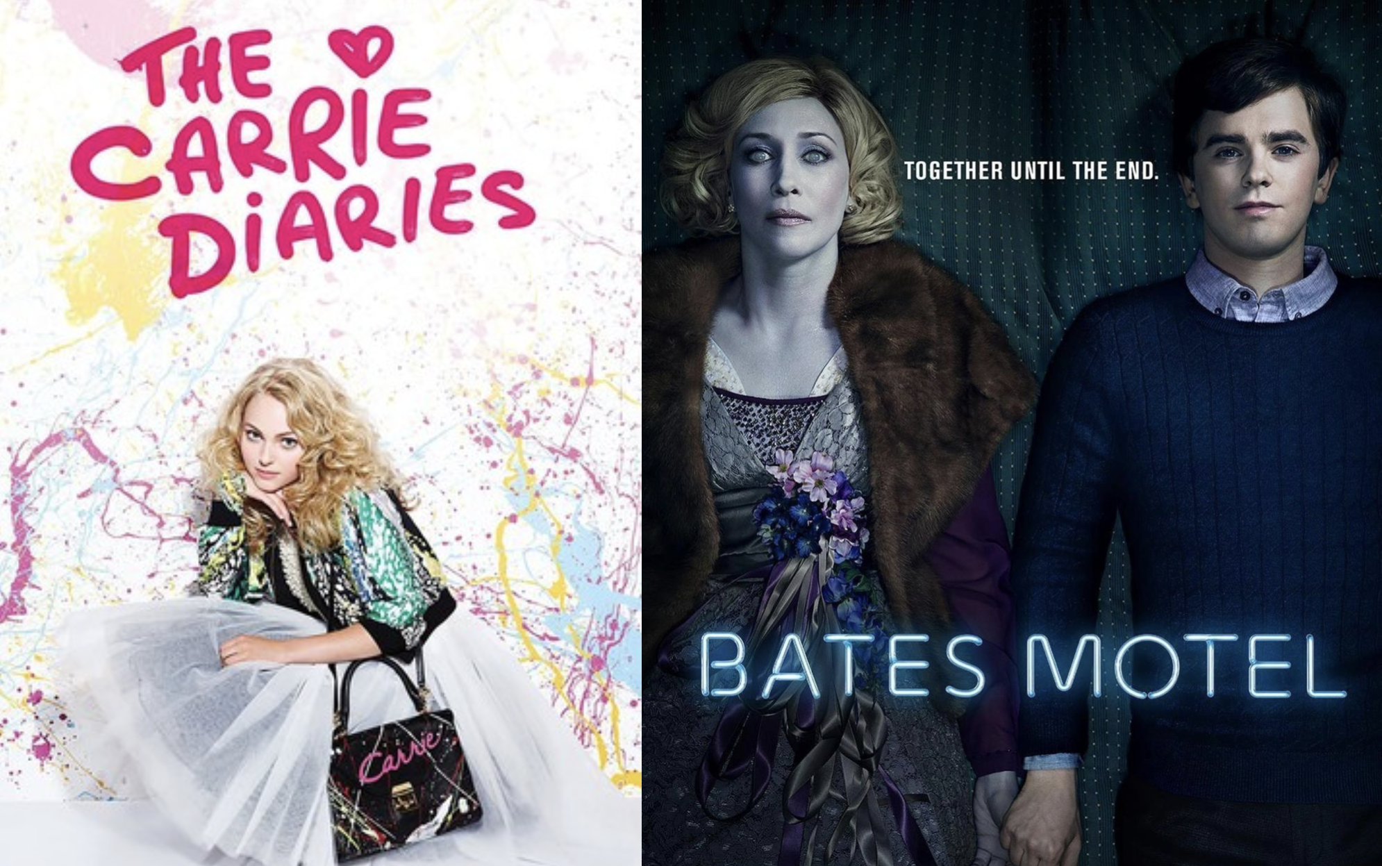À gauche The Carrie Diaries, à droite Bates Motel.