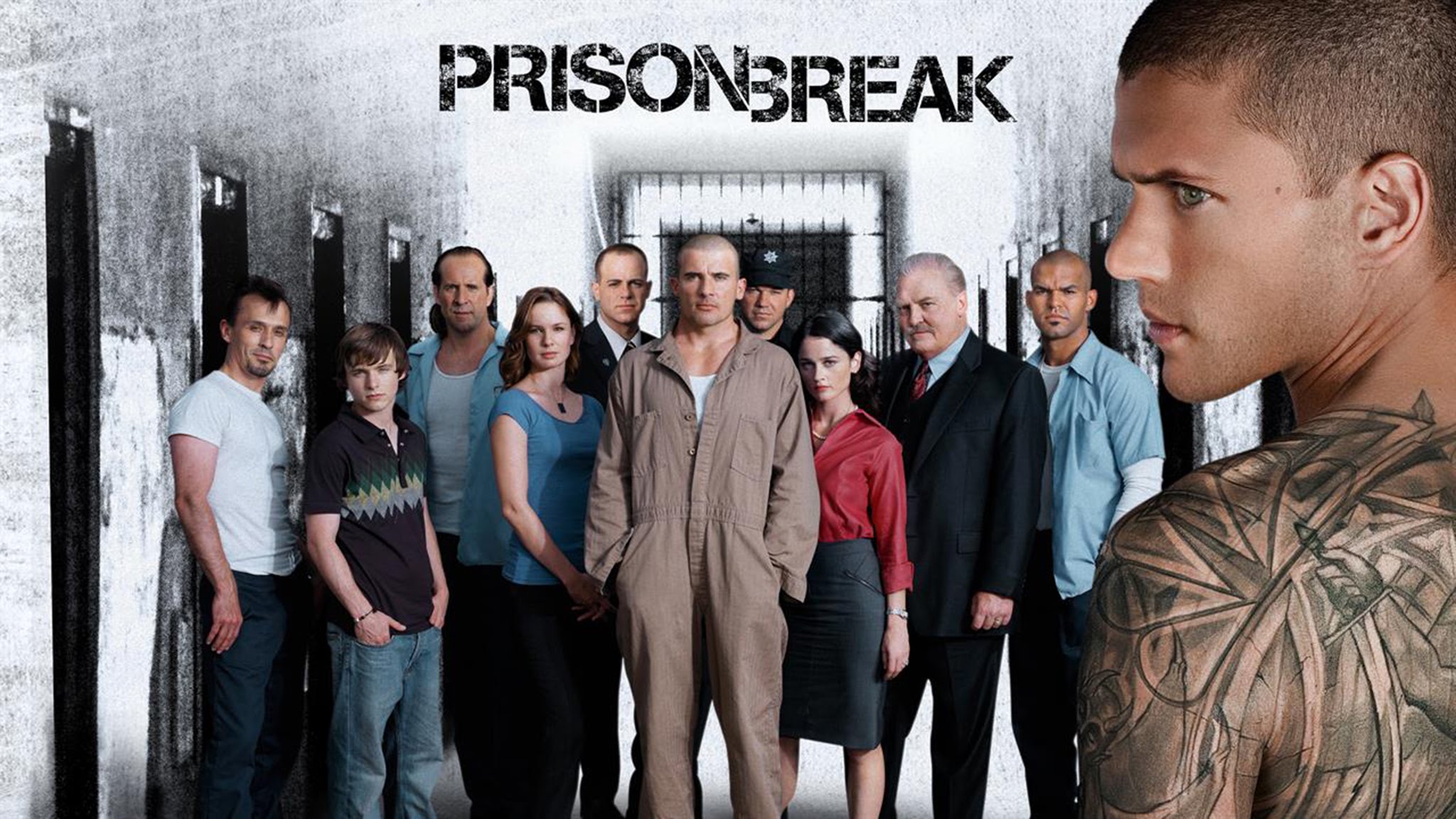 Affiche avec tous les acteurs de Prison Break